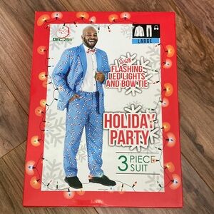 Holiday Party 3 Pc Suit Large NEW Christmas Candy Cane